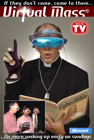 Religion and technology collide. Credit to 'aporreaorg' and freakingnews.com.