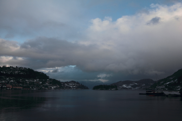 Hardangerfjord from Norheimsund, looking out from the harbour.